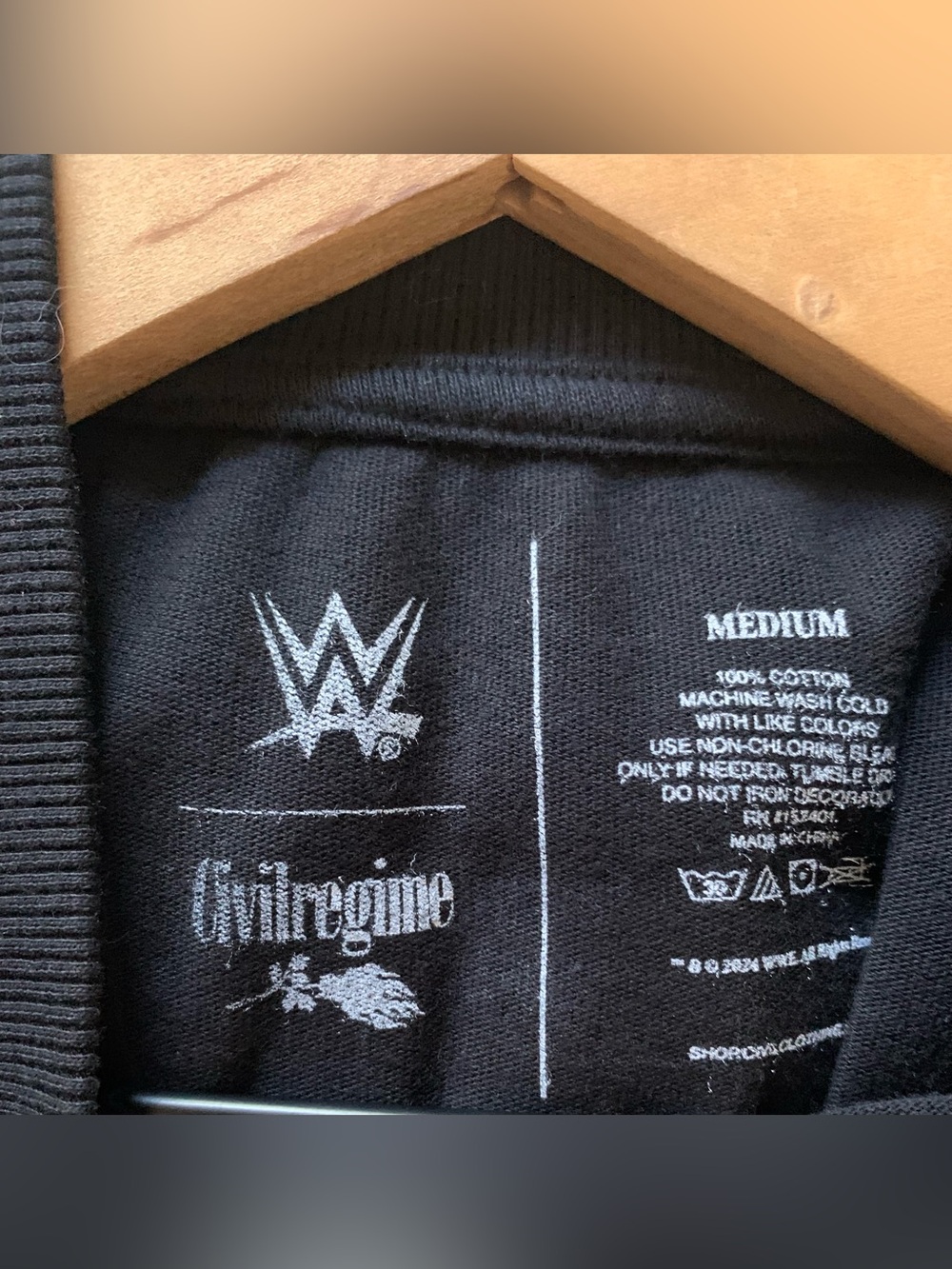 WWE Civilregime Black Short Sleeve Tee - Medium